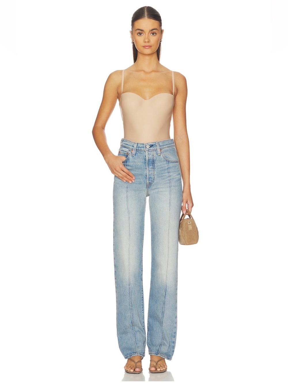 LEVI'S Ribcage Full Length Straight in What Now 24 NWOT